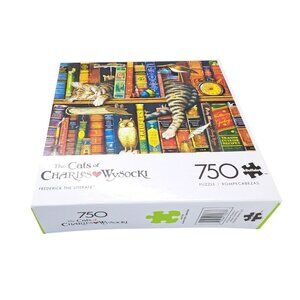 The Cats Of Charles Wysocki Puzzle Frederick Literate 750 Piece Buffalo Game New